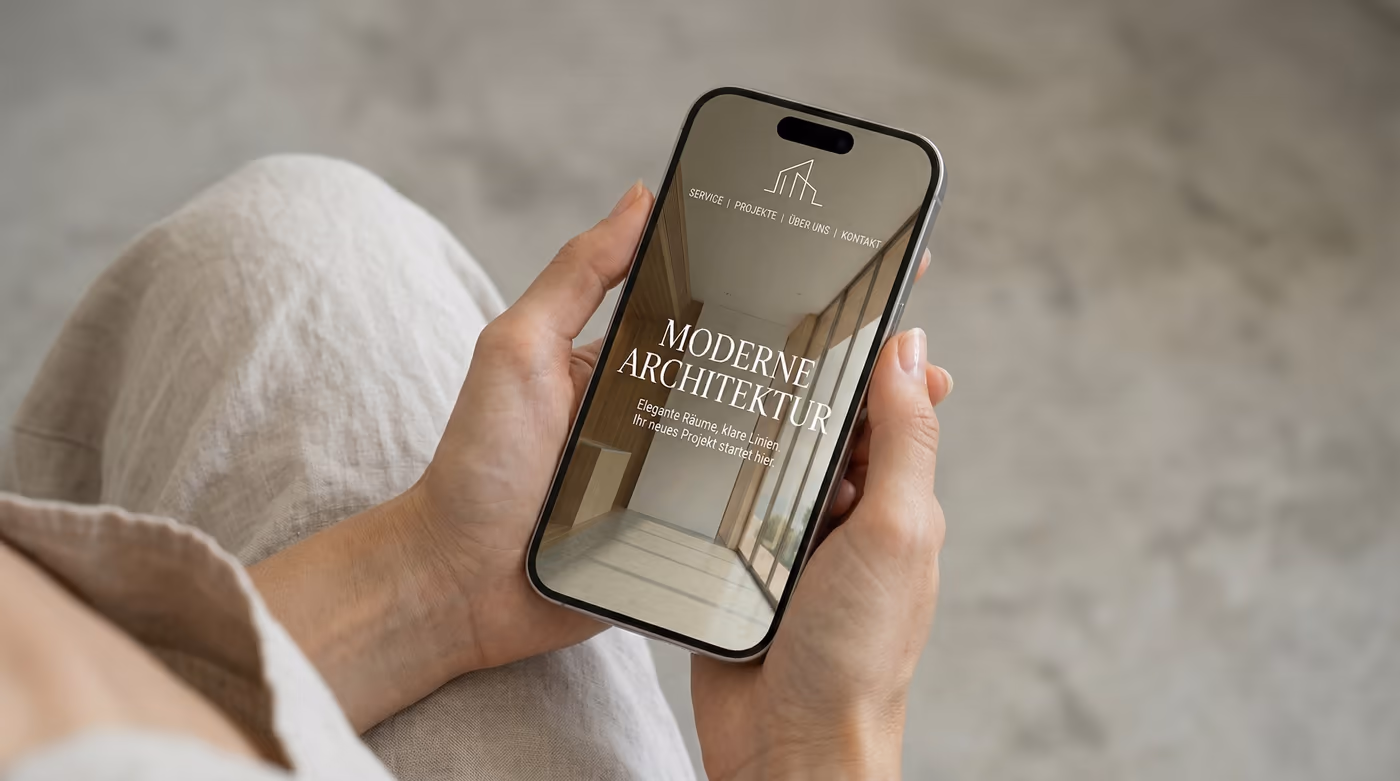 Responsive Webdesign – Mobile Ansicht einer Unternehmenswebsite